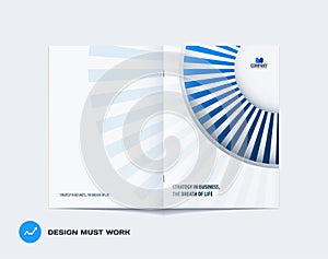 Abstract brochure design, modern catalog, centerfold cover, flyer in A4 with colourful rays