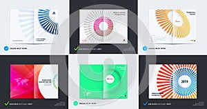 Abstract brochure design, modern catalog, centerfold cover, flyer in A4 with colourful rays,