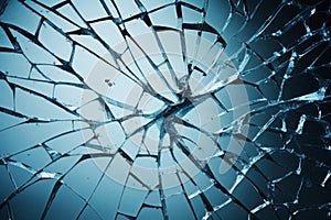 Abstract broken glass background. Window glass broken in many pieces