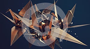 Abstract Bronze Geometric Explosion