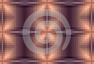 Abstract brown background. Checkered pattern from square. Pixel art.