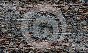 Abstract brown color mixture multi colors effects brick wall texture Background.