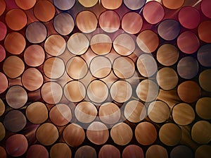 Abstract brown colorful background of stack pipes