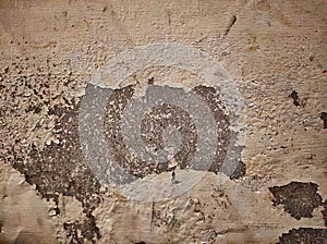 Abstract Brown Concrete wall texture with plaster and paint.Cracked concrete wall texture background. Destruction, effect.