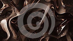 Abstract Brown and Gold Metallic Swirls Texture Background