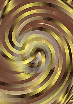 Abstract Brown and Gold Twirling Vortex Background