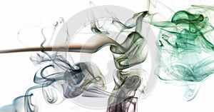 Abstract brown and green light smoke shape background