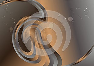 Abstract Brown and Grey Gradient Twirling Vortex Background Design