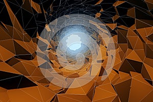 Abstract brown polygonal cave