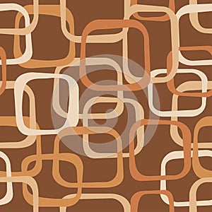 An abstract brown seamless pattern in retro style