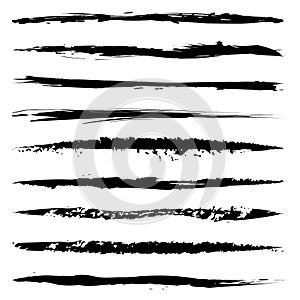 Abstract brushstroke, grungy, grunge lines. Rough, harsh textured stripe