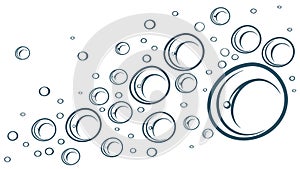 Abstract Bubble Pattern in Blue and Green Tones, vector design Generative AI