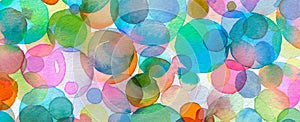 Abstract bubble watercolor brush strokes painted background. Texture paper