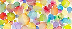 Abstract bubble watercolor brush strokes painted background. Texture paper