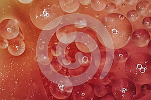 Red orange colorful bubbles - Abstract background photo