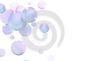 Abstract bubbles, colorful pastels sphere shape decorate scatter on white background vector illustration photo