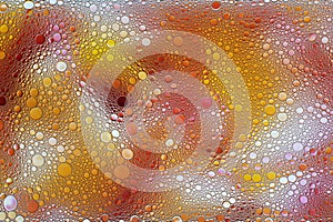 Abstract with bubbles covered macro photo of a flower