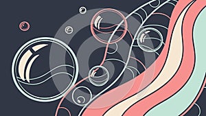 Abstract Bubbles and Swirls Pattern Vector Graphic, vector design Generative AI