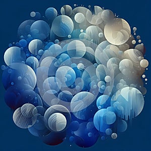 Abstract Bubbles: A Symphony of Blue