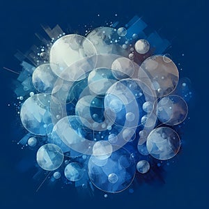 Abstract Bubbles: A Symphony of Blue