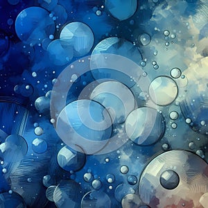 Abstract Bubbles: A Symphony of Blue