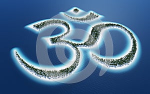 Abstract Buddhist om sign