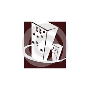 abstract building apartment stylish logo icon
