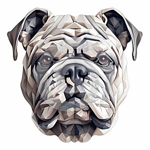 Abstract Bulldog Head Vector In Illusory Hyperrealism Style