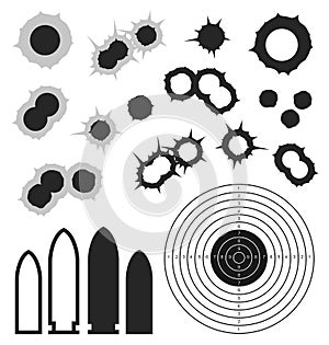 Abstract Bullet holes. Bullet. Target. Icon.