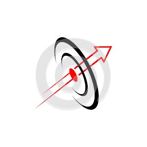 Abstract bulls eye target arrow logo vector design icon