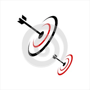 Abstract bulls eye target arrow logo vector design icon