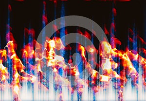 Abstract burning waveform fire