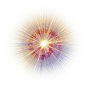 abstract burst of light with glittering particles