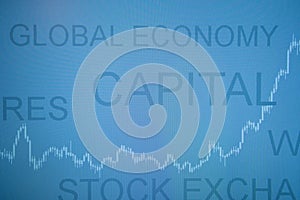 Abstract business background with market data price chart. Capital growth, business concept. Stock market price chart on the