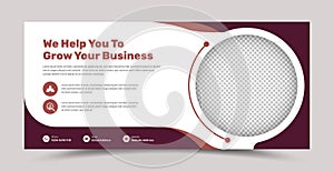 Abstract business banner template with image placeholder for web and social media cover