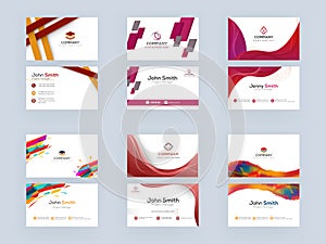 Abstract Business Card, Template or Visiting Card Design