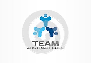 Abstract business company logo. Corporate identity design element. Teamwork, Social Media Logotype idea. Happy people