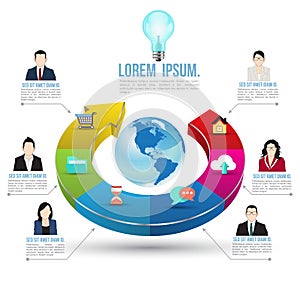 Abstract business infographics options template.