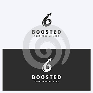 Abstract Business Logo Icon Design Template with Arrow. Simple and Clean Style. Black and White Colors.