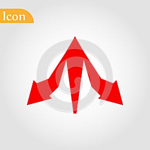 Abstract business logo red icon design template with arrow