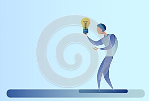 Abstract Business Man New Creative Idea Concept Hold Light Bulb