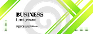 Abstract business minimal vector background. Long banner template with green gradient lines. Facebook cover design