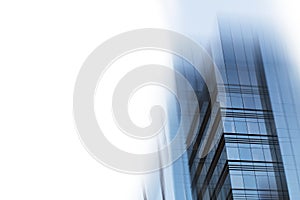 Abstract business modern city urban futuristic architecture background. Real estate concept, motion blur, reflection in