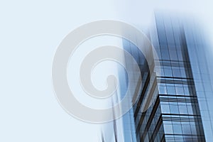 Abstract business modern city urban futuristic architecture background. Real estate concept, motion blur, reflection in