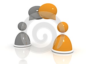 Abstract business people figures with speech bubbl