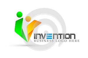 Abstract Business People Logo on Corporate Invested Business people Logo design. Financial Investment Logo concept icon