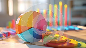 Abstract business pie chart made from colored parts. Business pie chart graphics