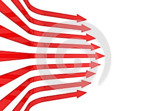 Abstract business red arrows background