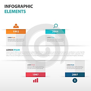 Abstract business timeline Infographics elements, presentation template flat design vector illustration for web design