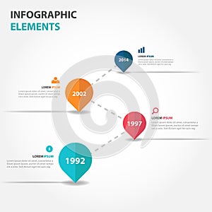 Abstract business timeline raodmap Infographics elements, presentation template flat design vector illustration for web design